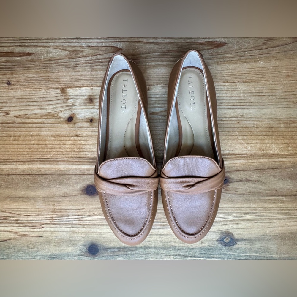 TALBOTS Ryan Twist Nappa Leather Loafers Brown Flats 6.5 - Picture 6 of 8